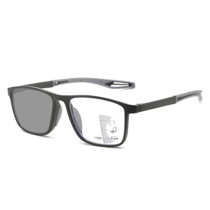 Ultralight Outdoor Photochromic Reading Glasses Fashion Trend Color Changing Progressive Multifocal Eyeglasses Finished Eyewear