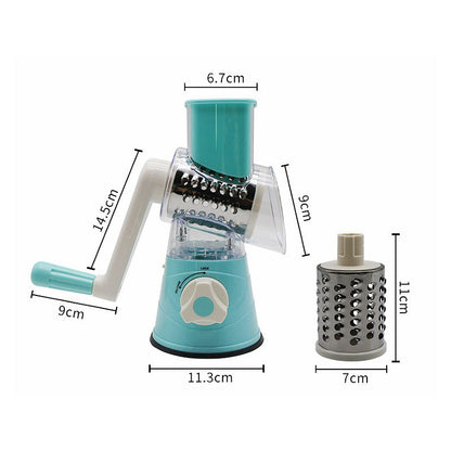 5-in-1 Cheese Grater: Gourmet, Rotary with Hand Crank, 10 Blades (3 Blades-C), for Cheese &amp; Vegetable Slicing.
