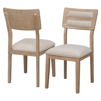 TREXM Classic and Traditional Style 6 - Piece Dining Set, Includes Dining Table, 4 Upholstered Chairs &amp; Bench (Natural Wood Wash）