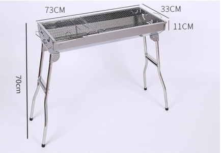 Foldable Charcoal BBQ Grill, Portable Stainless Steel Picnic Grill for Outdoor &amp; Camping