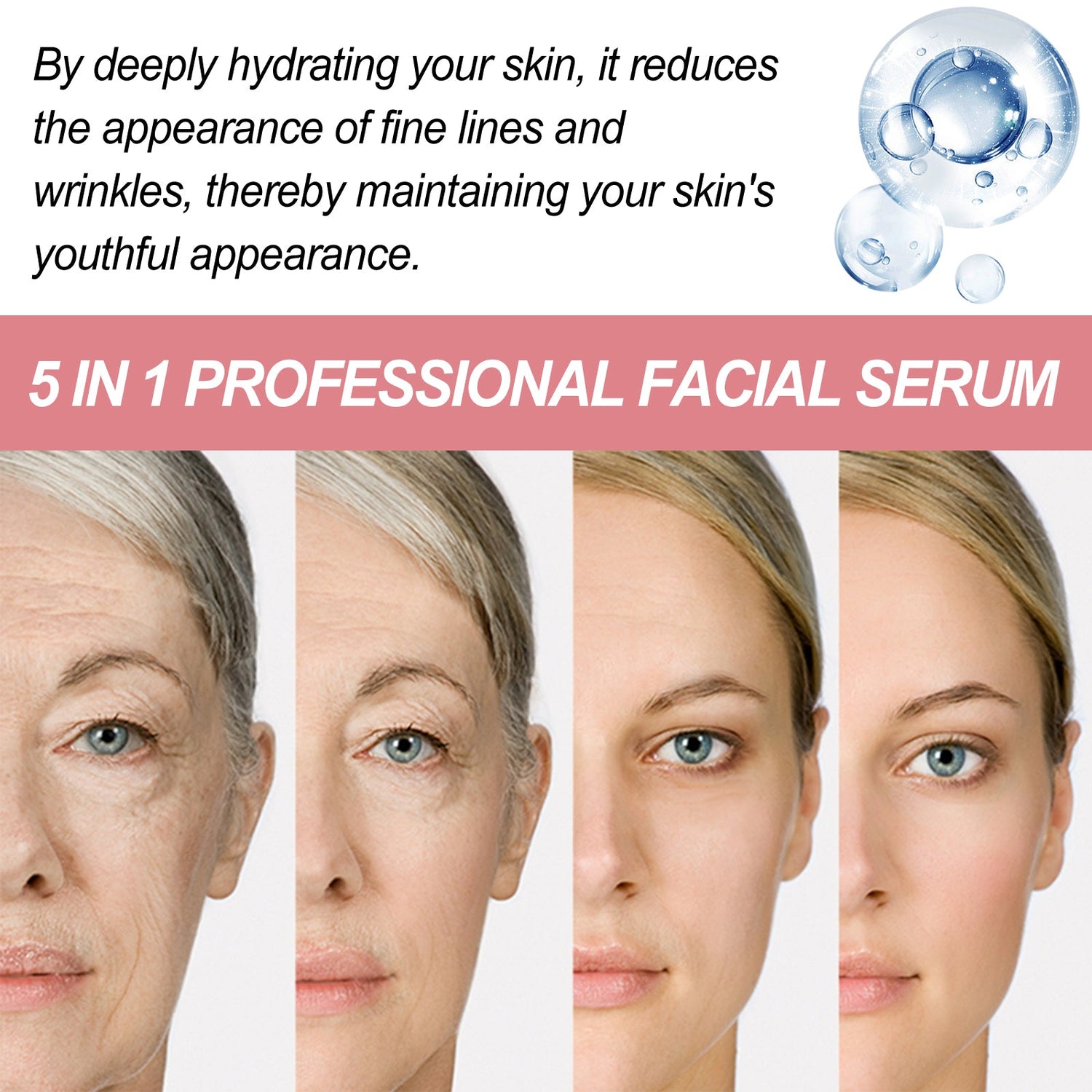 5 In 1 Face Essence Hydrating, Firming, Whitening, Whitening And Anti-Wrinkle Essence For Fine Lines