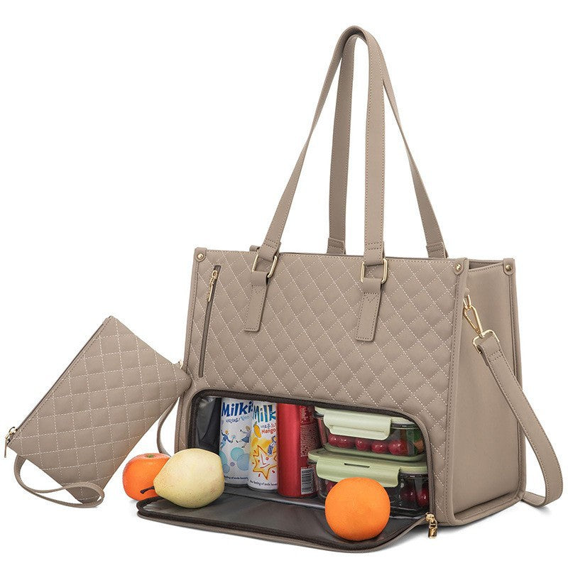 2-in-1 Travel Tote: Laptop &amp; Insulated Lunch Bag. Ideal for Business, Work, Nursing, Office, College, Casual Use