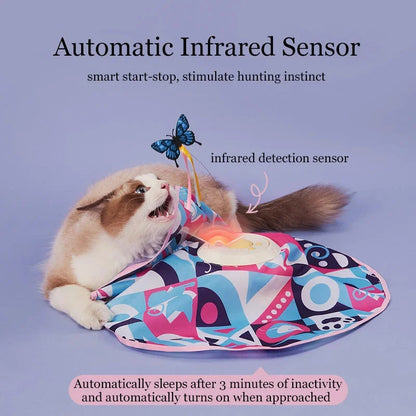 Fluttering Butterfly Cat Toys Interactive Cat Sticks Pet Kitten Can&