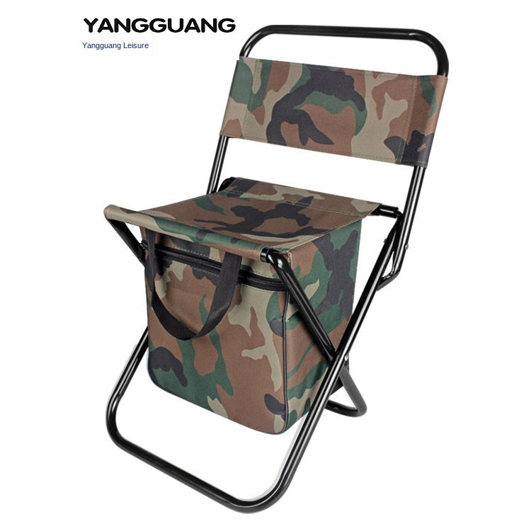 Outdoor Camping Folding Chair with Storage Backrest and Carrying Bag for Art Students&