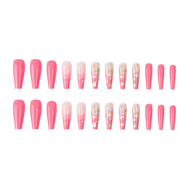Wear The Same Type Of INS Shell Glitter Powder Spot Drill Nail Patch And Long Ballet Nail