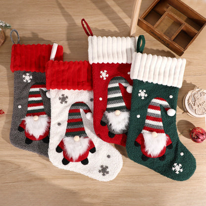 Christmas decorations, candy socks, embroidered Santa Claus socks, Christmas children&