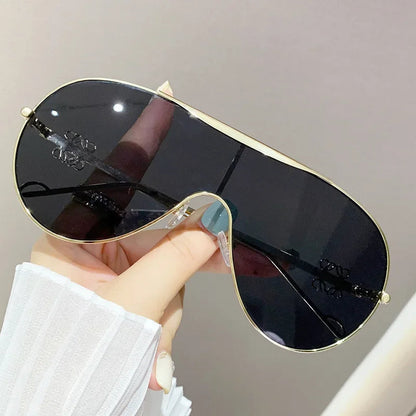 Metal one-piece sunglasses, one-piece large-frame sports goggles, cycling windproof sunglasses, men&