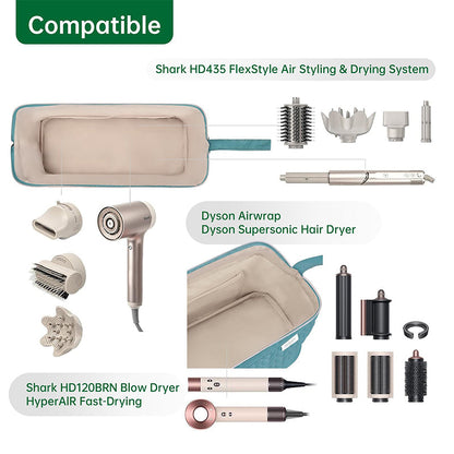 Beige Case for Dyson Airwrap &amp; Revlon Tools: Travel Bag &amp; Organizer.