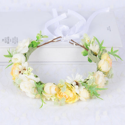 Bridal Fairy Flower Wreath Fabric Flower Starry Sky Headwear Children&