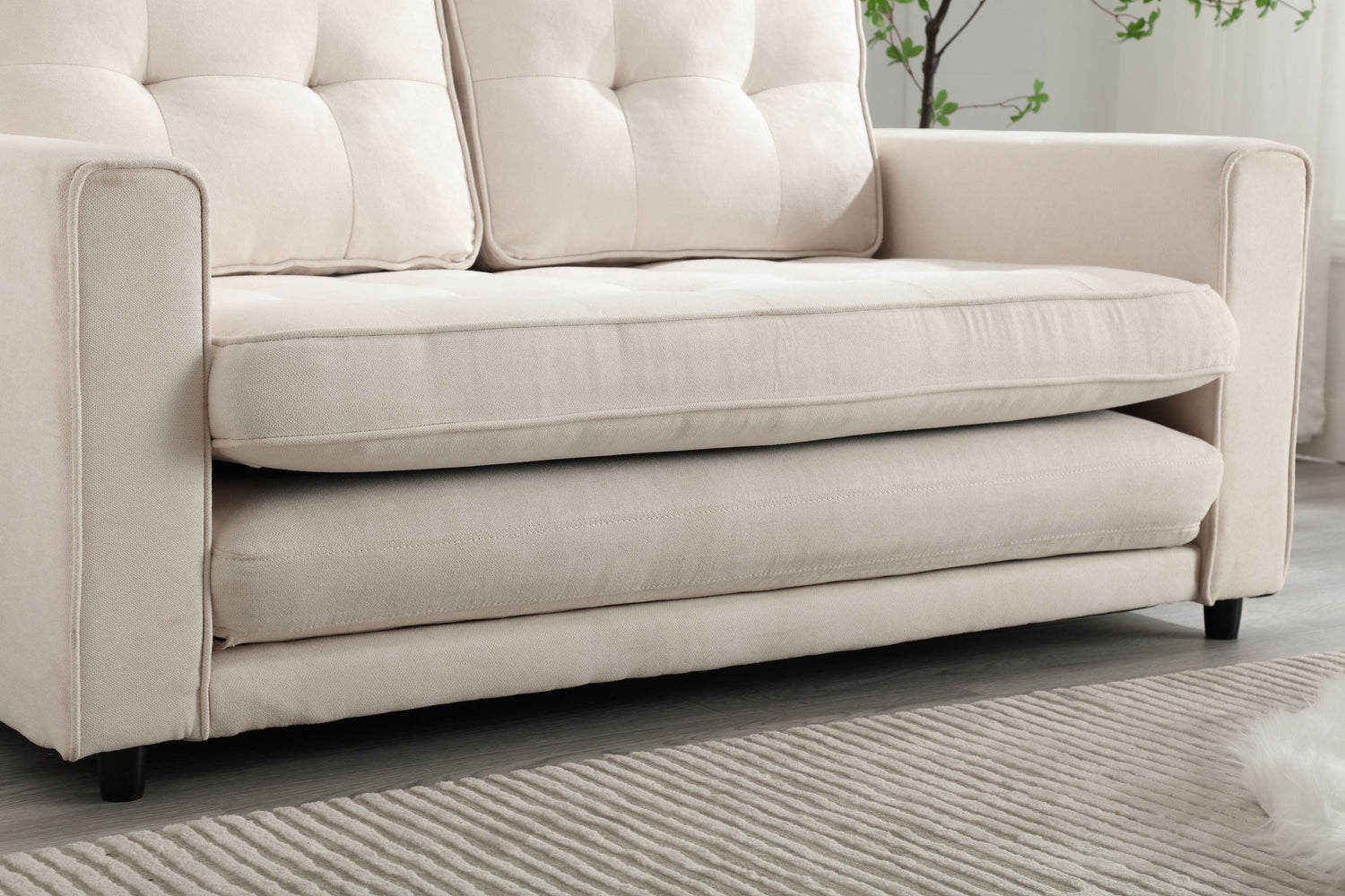 3 Fold Sofa Convertible Futon Couch sleeper sofabed Space saving loveseat Dark Gray &amp; Light Gray &amp; Beige