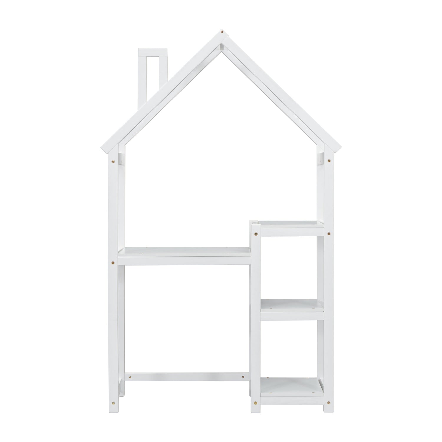 House-shaped Wooden writing Desk,Kids study Table,Bookshelf &amp; Toy Storage,White