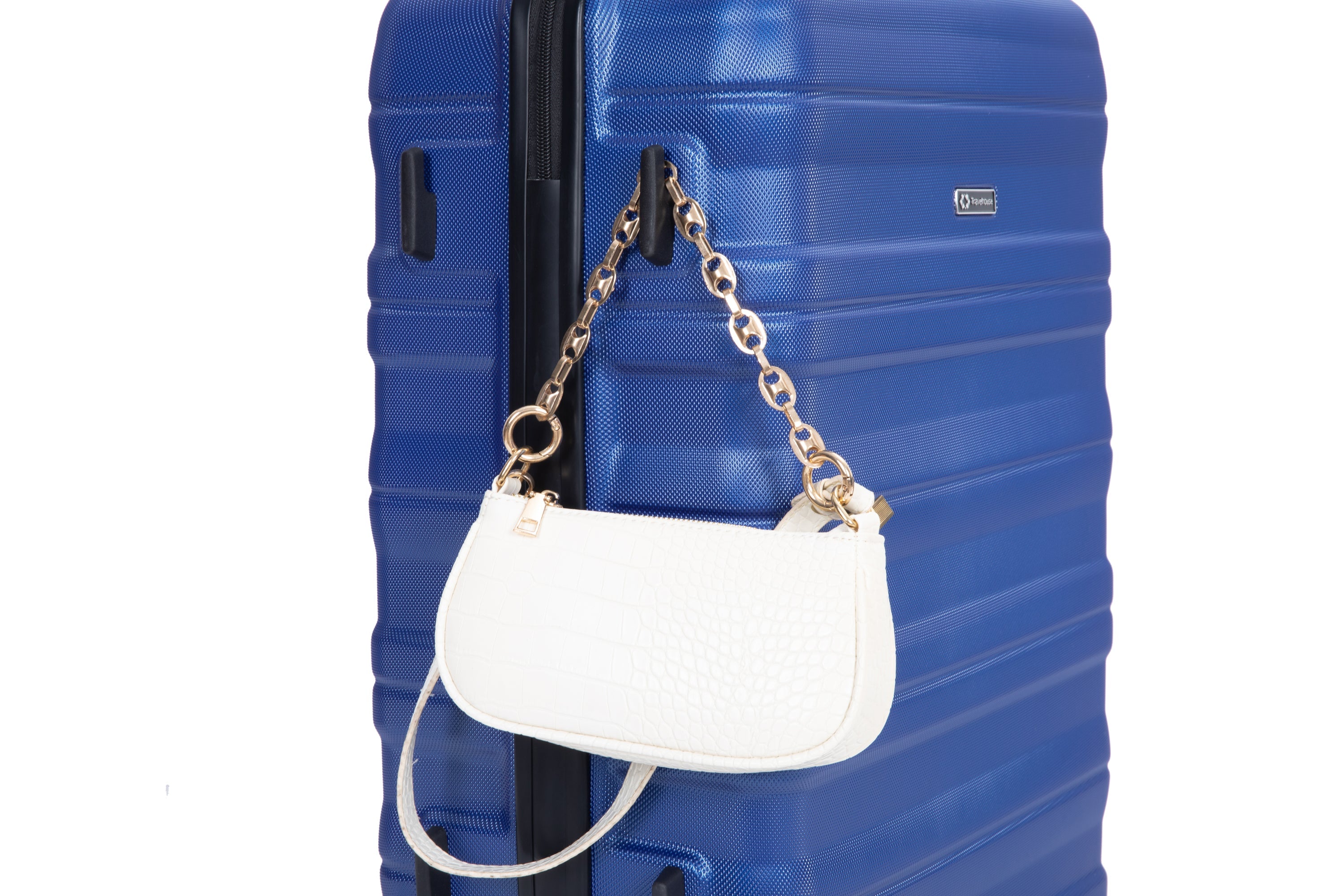 3 Piece Luggage Sets PC Lightweight &amp; Durable Expandable Suitcase with Two Hooks, Spinner Wheels, TSA Lock, (21/25/29) Dark Blue