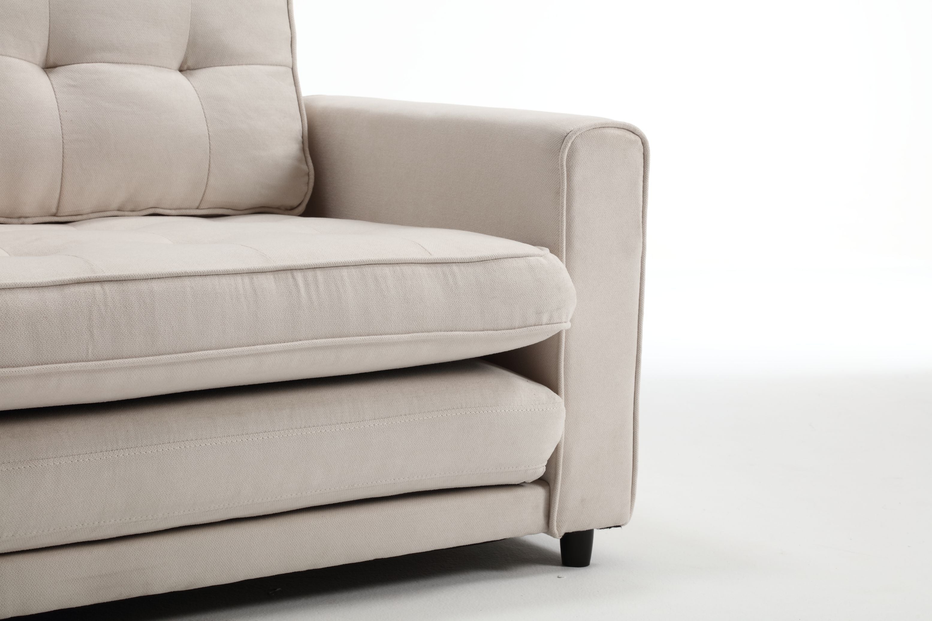 3 Fold Sofa Convertible Futon Couch sleeper sofabed Space saving loveseat Dark Gray &amp; Light Gray &amp; Beige