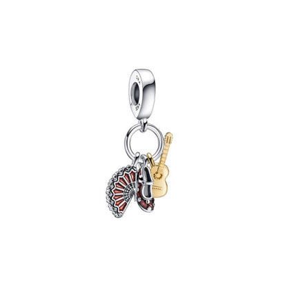 S925 sterling silver eternal confession double surround heart small motorcycle DIY accessories