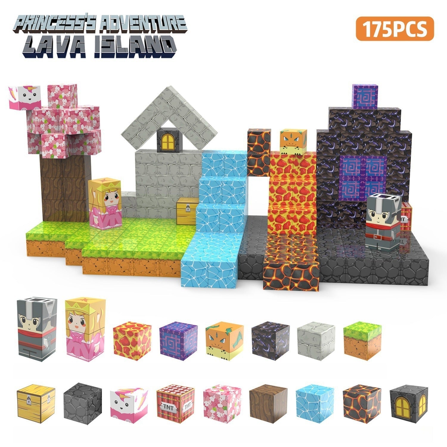 My Building World Magnetic Cube DIY Cherry Blossom Mountain Children&
