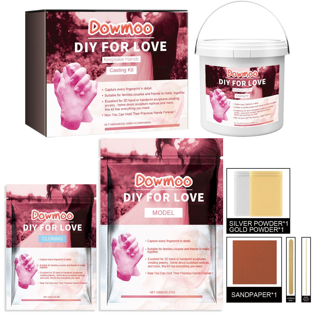 Couple Hand Model Clone Powder, Valentine&
