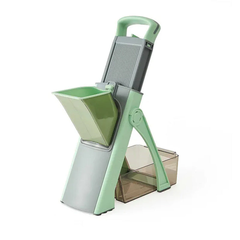 Multifunctional veggie &amp; fruit slicer-grater. Chop, grate, slice potatoes efficiently. Ideal kitchen tool.
