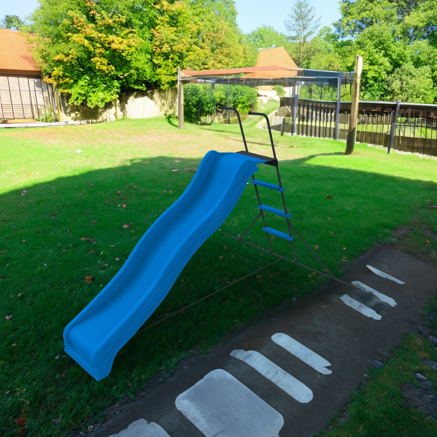 XSL003 2.2M kids plastic slide indoor Freestanding playground equipment children plastic slide kids indoor slide blue