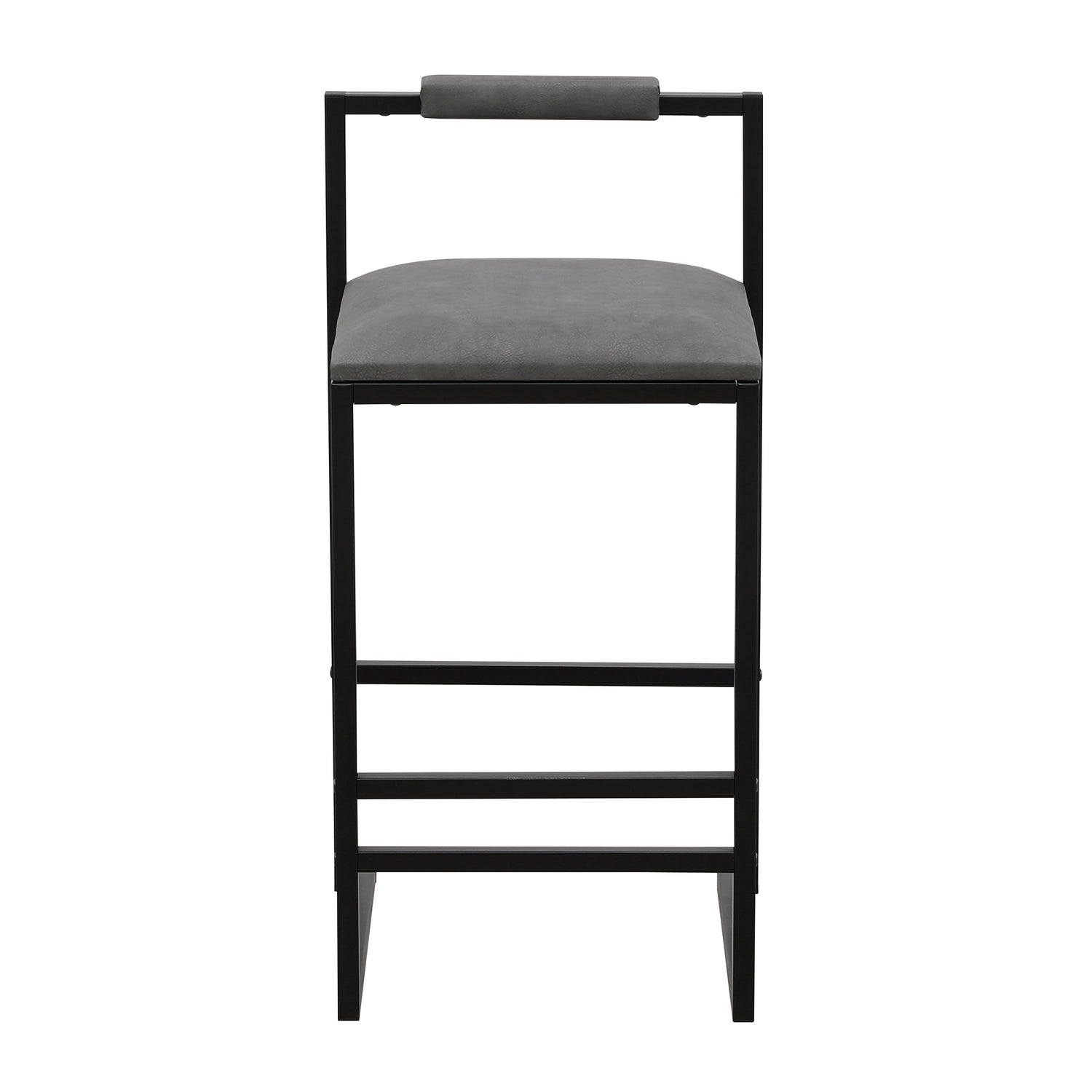 Set of 2 Counter Height Barstools Kitchen Island Stools (Gray with Back)