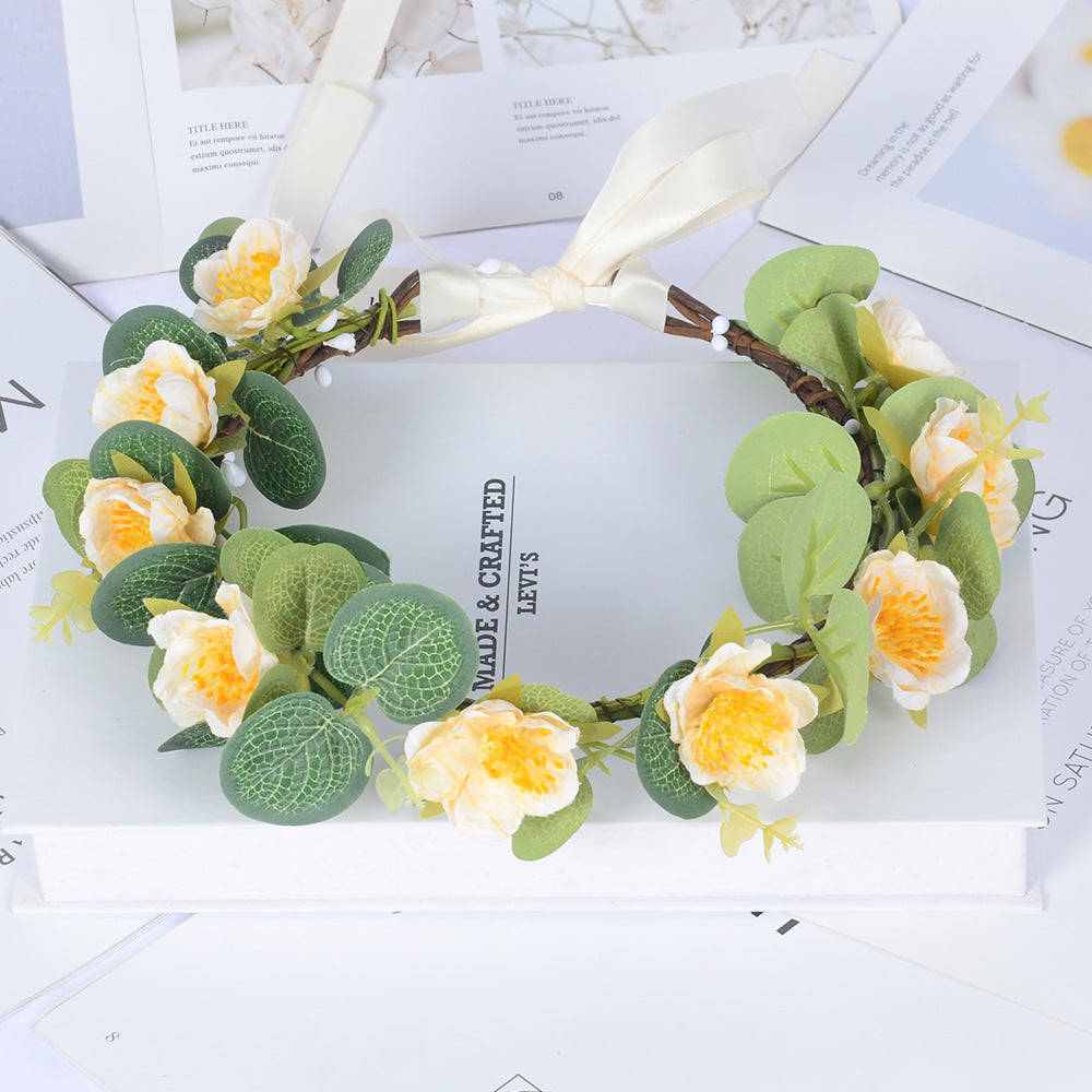 Flower garland fabric simulation flower hair accessory celebrity children&
