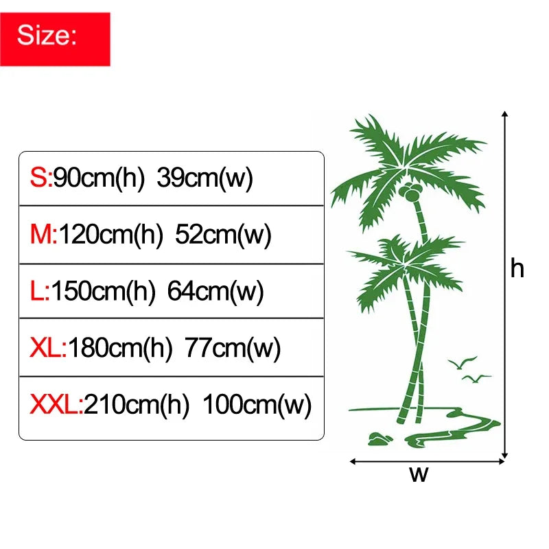 3D Coconut Tree Acrylic Mirror Wall Sticker For Children&