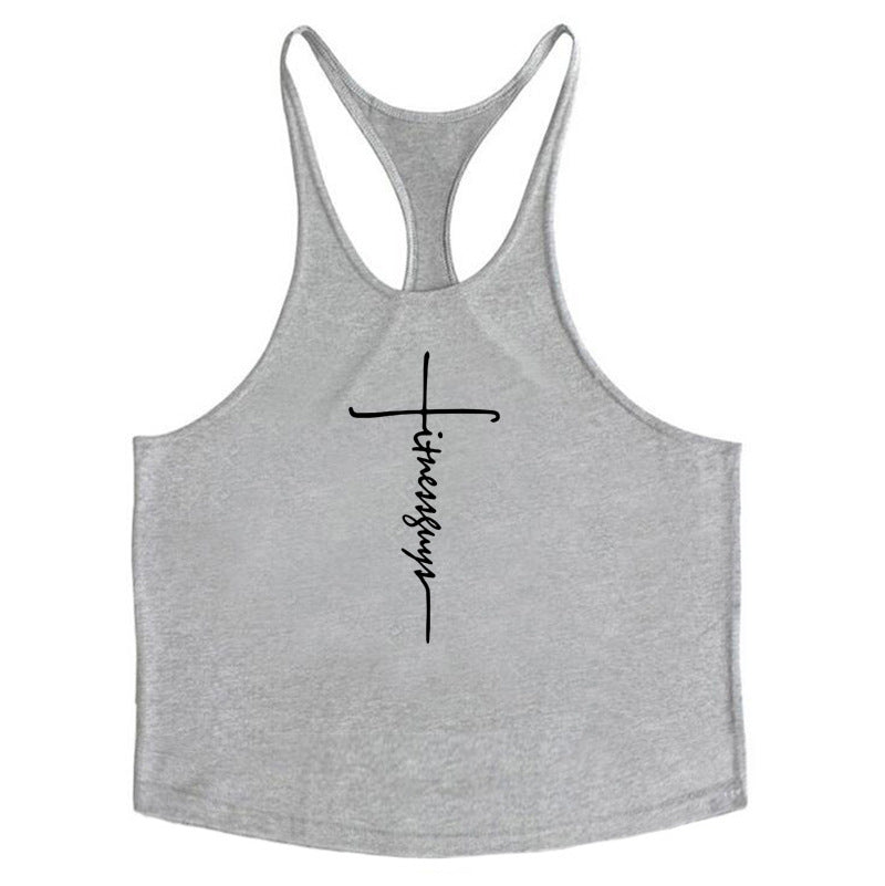Pure cotton bodybuilding and fitness vest muscle men&