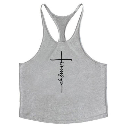 Pure cotton bodybuilding and fitness vest muscle men&