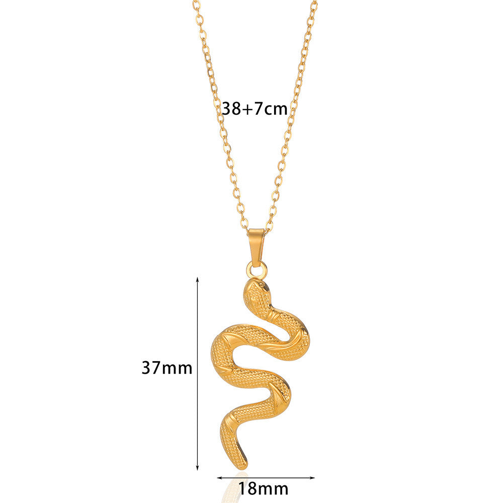 Spirit Snake Pendant Retro Style Personalized Necklace Women&