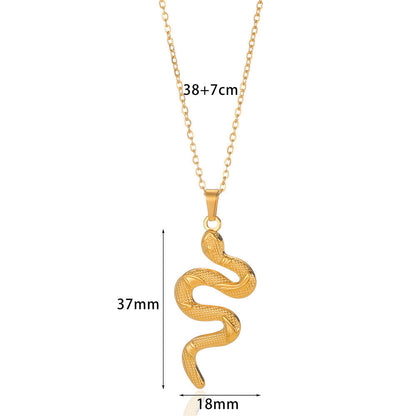 Spirit Snake Pendant Retro Style Personalized Necklace Women&