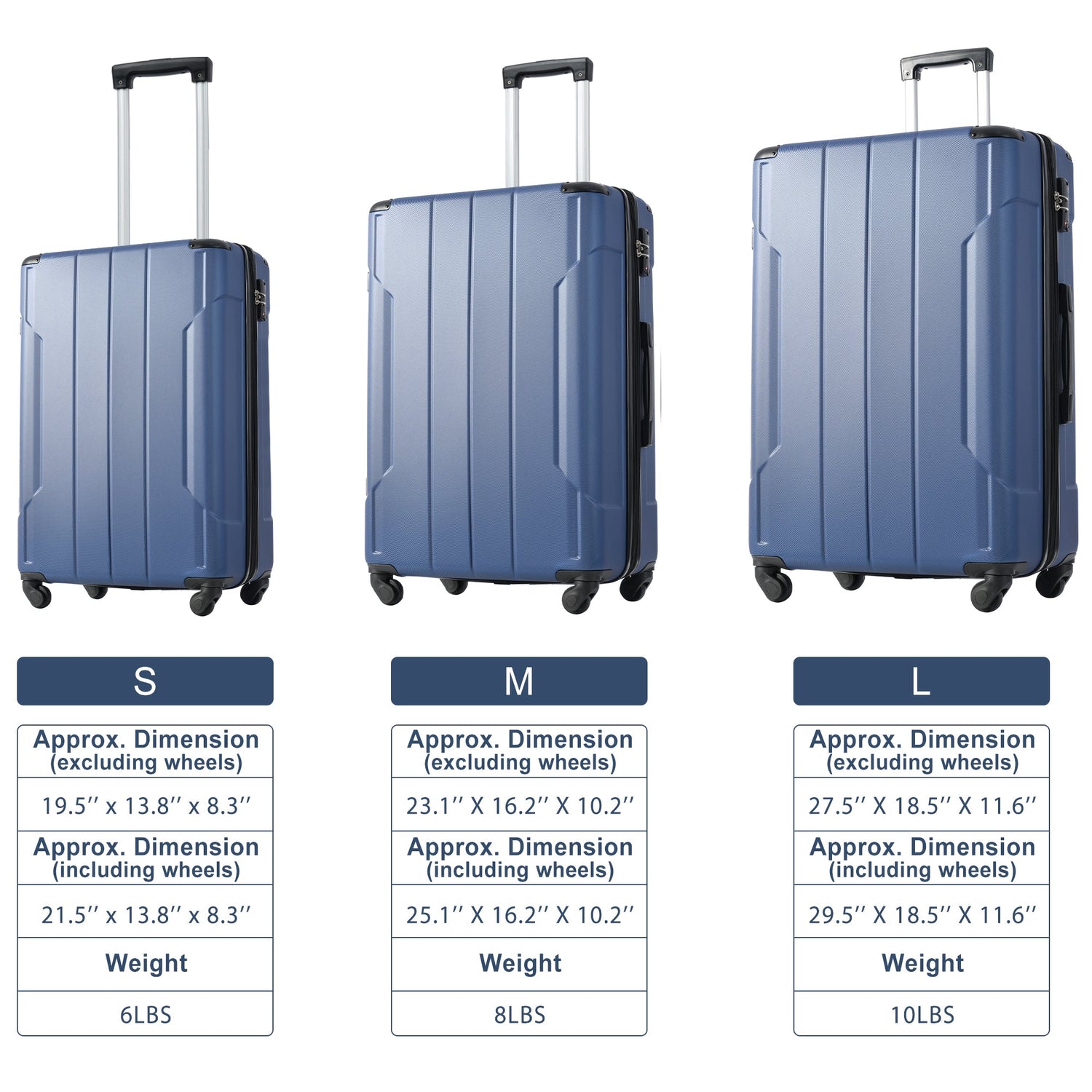 Hardshell Luggage Spinner Suitcase with TSA Lock Lightweight 20&