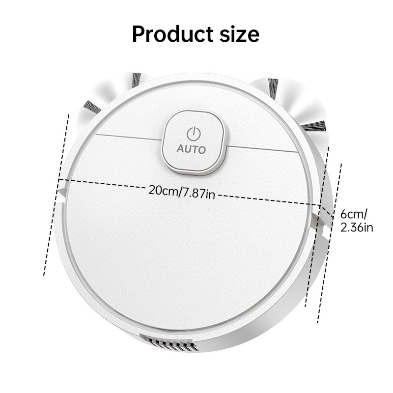**3-in-1 Sweeping Robot: USB Charging, 1000Pa Suction, Auto-Clean for Pet Hair, Carpets &amp; Floors**