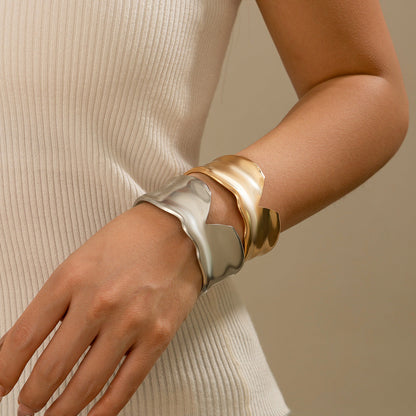 Metal style temperament niche versatile bracelet Bracelet irregular opening bracelet