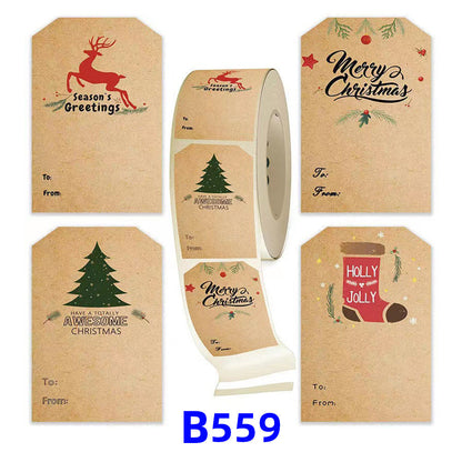 Christmas gift stickers decorative sealing sticker Merry Christmas Reward Self-adhesive labels Children&