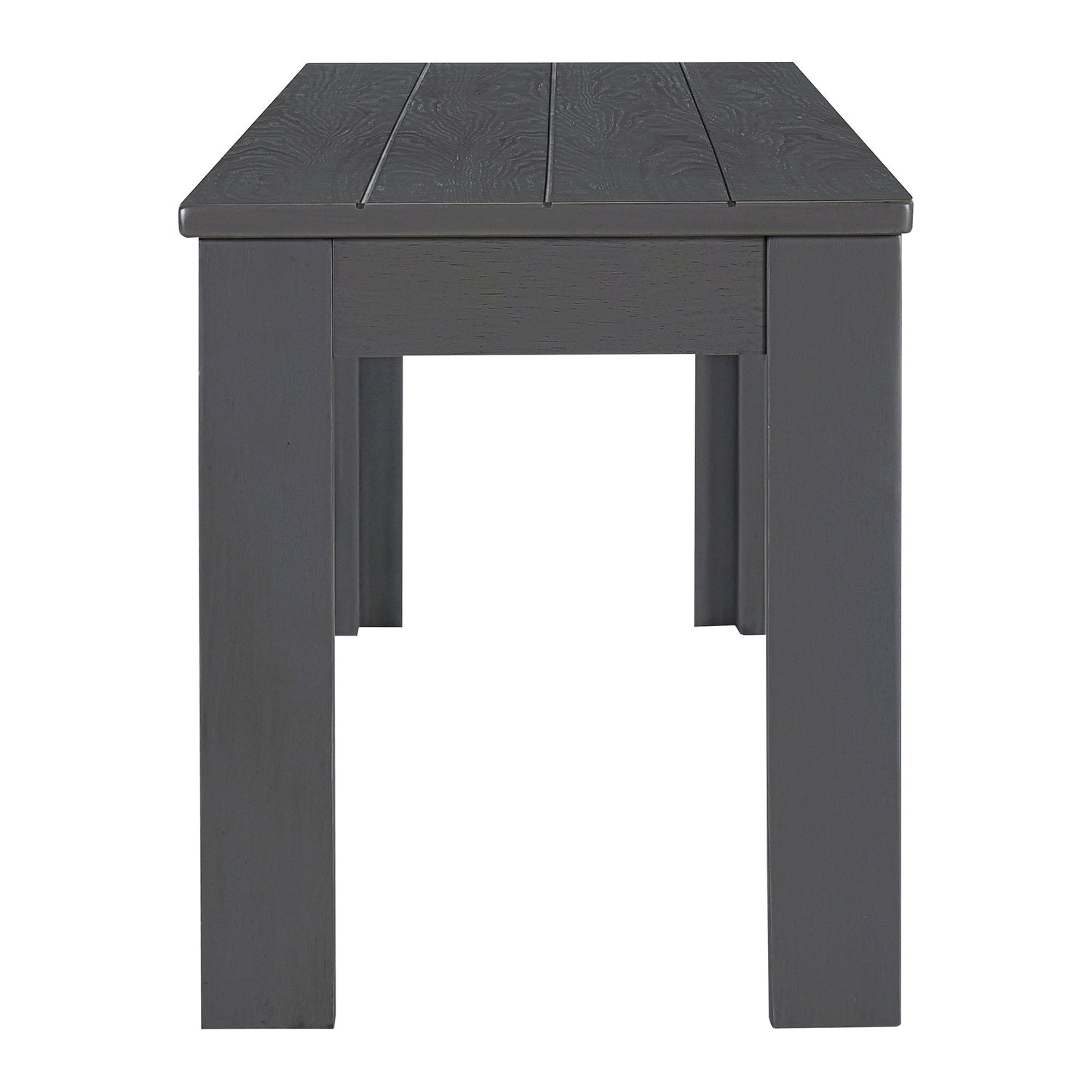 TREXM 3-piece retro cutlery set, rectangular stand table, and 2 wooden stools for 4 people (gray)
