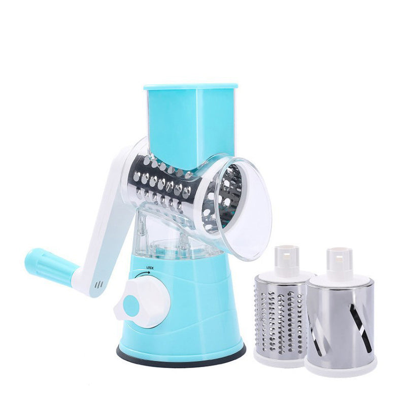 5-in-1 Cheese Grater: Gourmet, Rotary with Hand Crank, 10 Blades (3 Blades-C), for Cheese &amp; Vegetable Slicing.