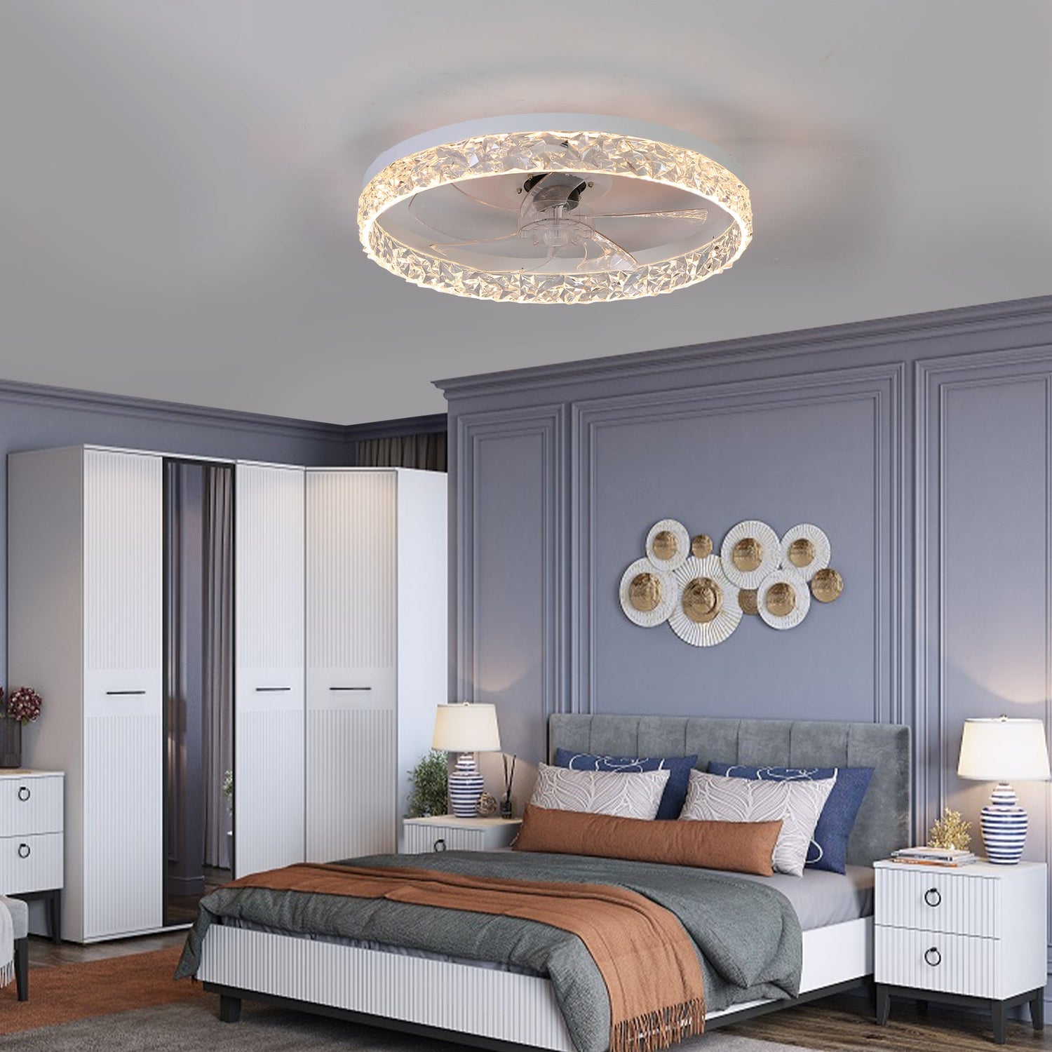 Acrylic Dimmable Ceiling Fan Light