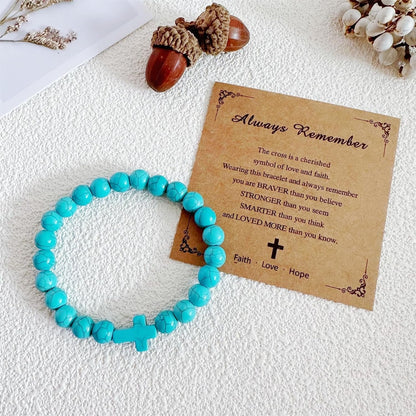 Fashion bead jewelry cross bracelet