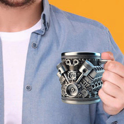 3D Engines - designed Stainless Steel Mug. Ideal for coffee/beer, a fun home &amp; office drinking accessory.
