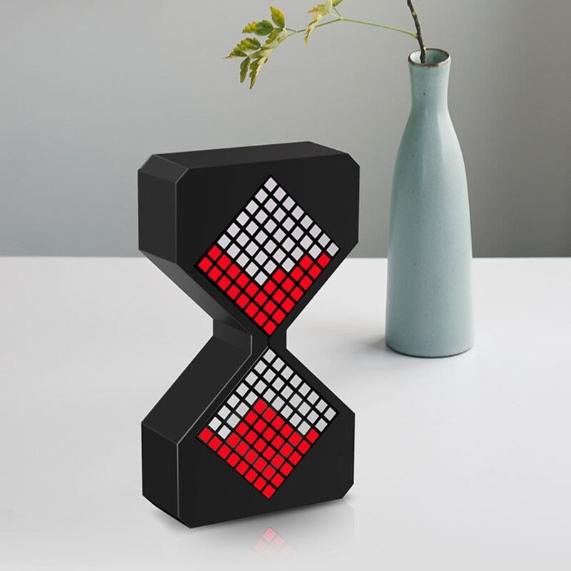 Cyber-style LED electronic sand timer: gravity-sensing, 1-30min countdown, tech decompression toy