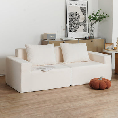 No Installation&amp;Convertible Living room foam sofa chair Loveseat Twin Size with Armrests Removable and Machine Washable Cover