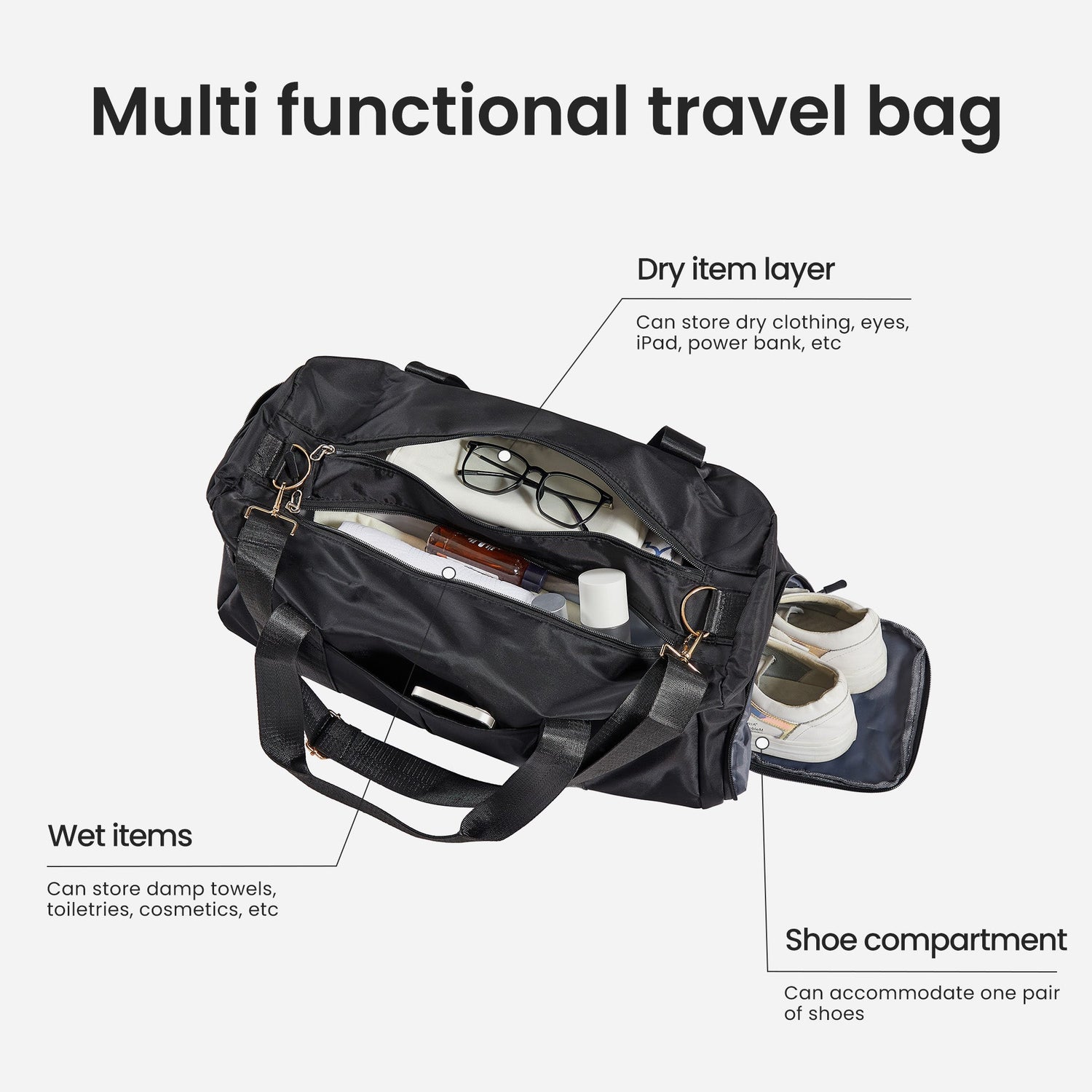 Luggage Set 4 pcs (20"/24"/29"/Travel Bag), PC+ABS Durable Lightweight Luggage with Collapsible Cup Holder TSA Lock, Yellow