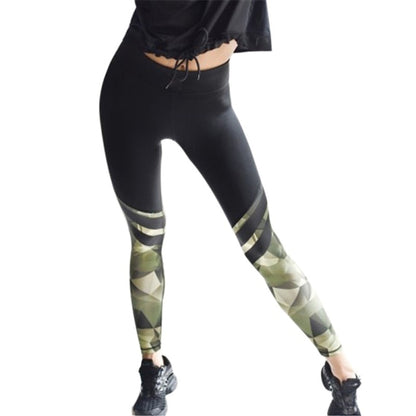 Harajuku Push Up Fitness Legging Camouflage Stripe Bodybuilding Women&