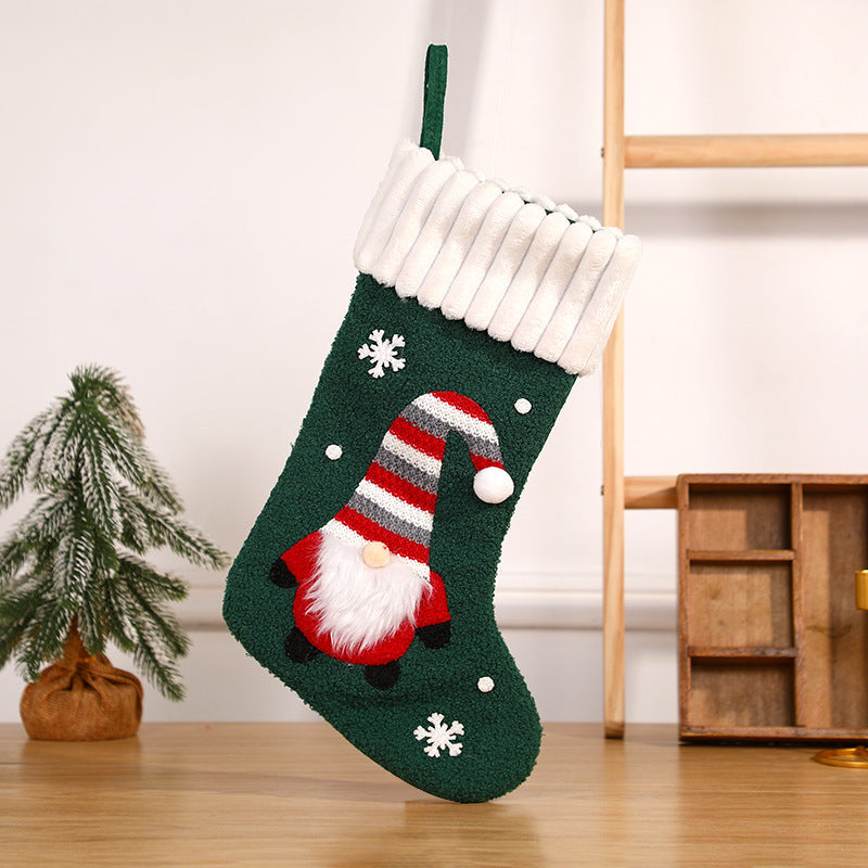 Christmas decorations, candy socks, embroidered Santa Claus socks, Christmas children&