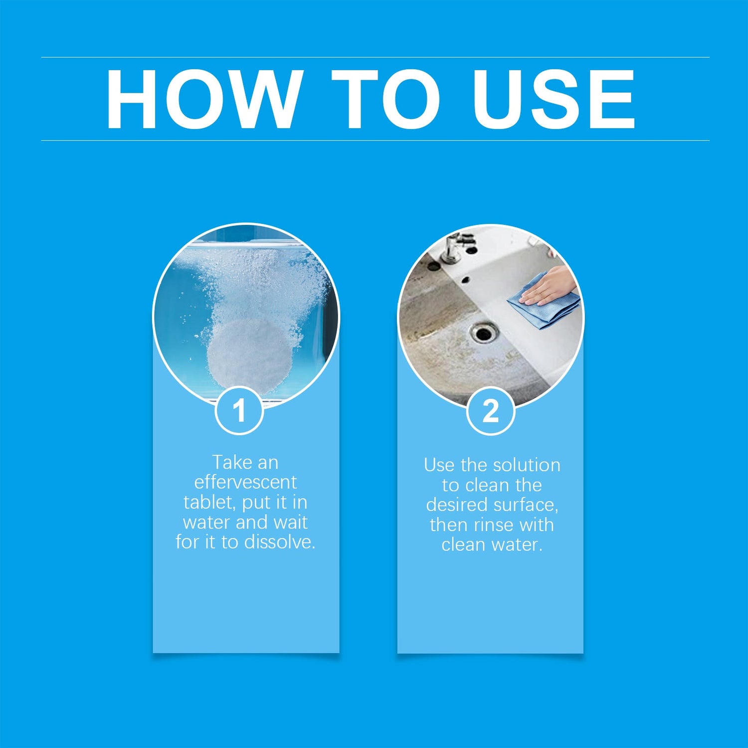 JUE FISH MultiSurface Cleaning Tablets, Kitchen Heavy Oil And Dirt Cleaning Stain Cleaner Effervescent Tablet