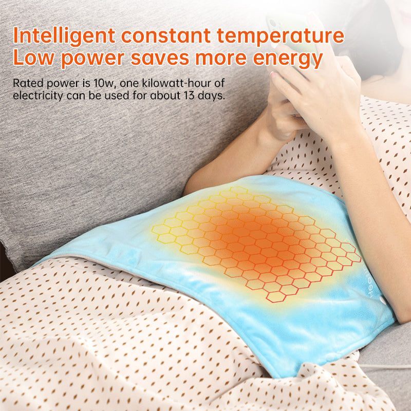 **5V USB grey heating pad (19.6x11.8") with 59" cable for cramps &amp; back pain, works as mini heated blanket.**
