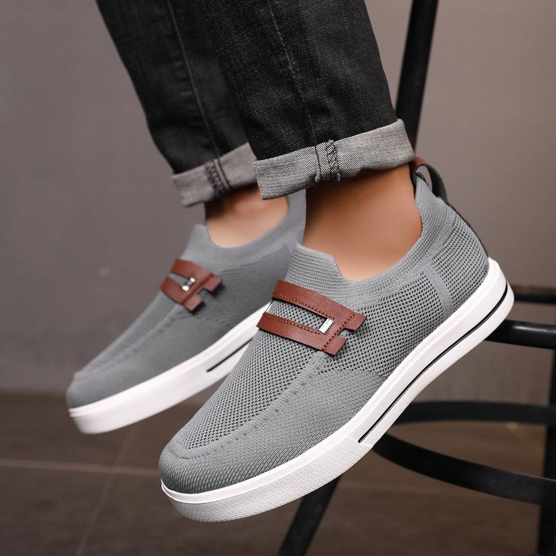 Soft elastic mesh shoes sports shoes lightweight business men&