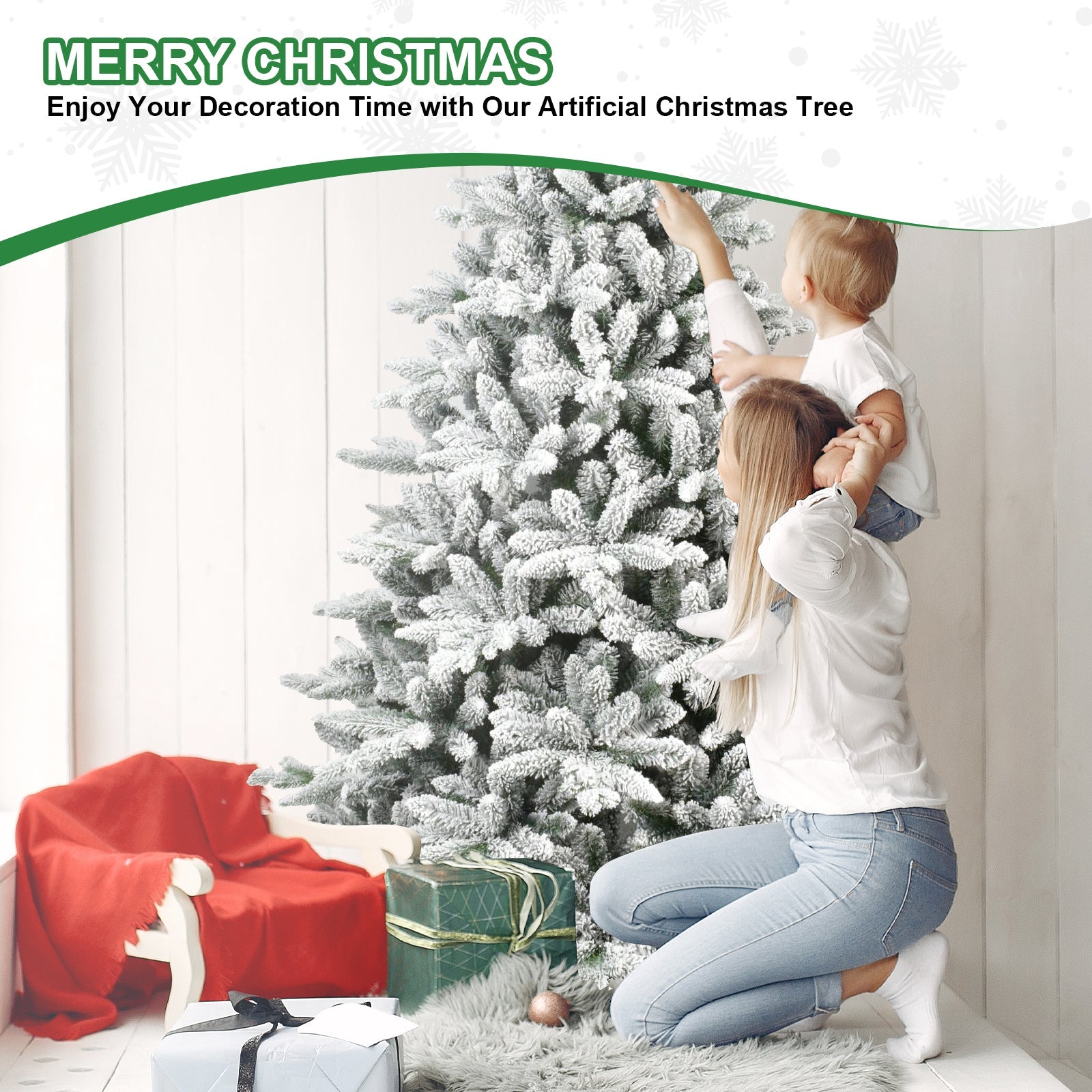 5FT PE&amp;PVC Flocked Christmas tree