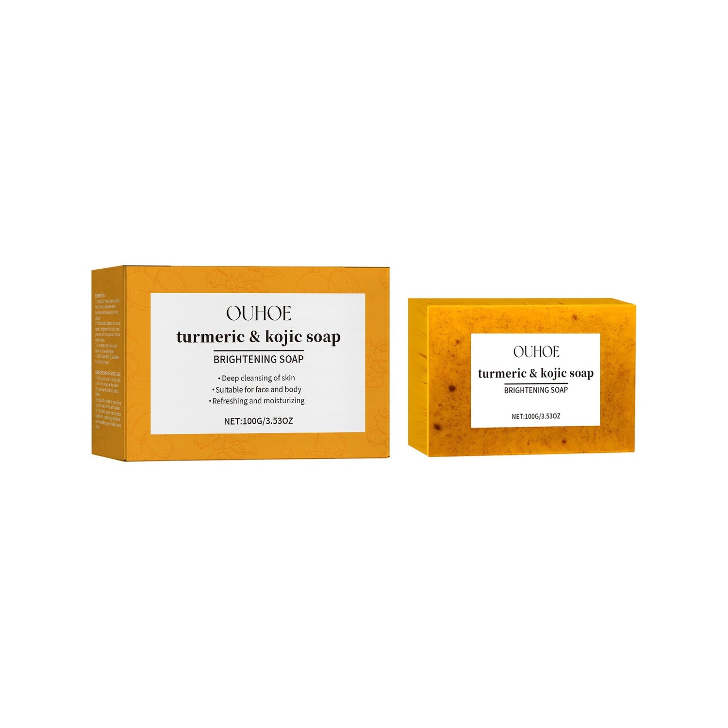 Turmeric &amp; Kojic Soap, Gentle Cleansing Skin Moisturizing Facial Body Care Soap