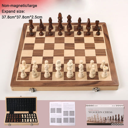 Magnetic Chess Folding Solid Wood Double Queen Set Chessboard Adult Board Game Children&