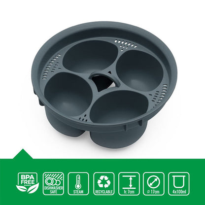 Kitchen Egg Steamer Food PP Egg Holder 4-Hole Egg Steamer High Temperature Resistant Egg Boiler